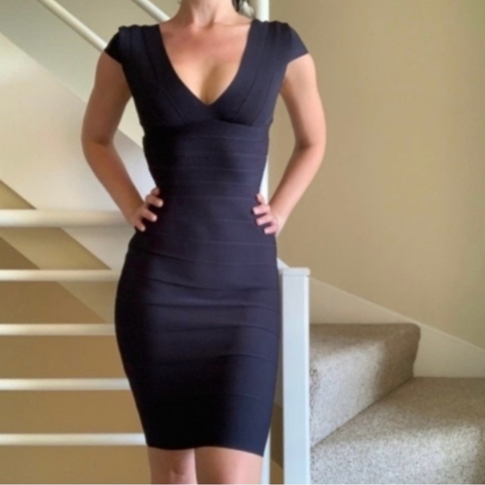 Navy Herve Leger Dress